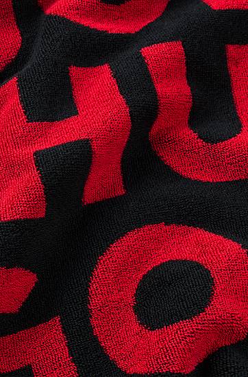 Šál BOSS Logo-Pattern Terry Beach Towel Čierna | 50539992, 1