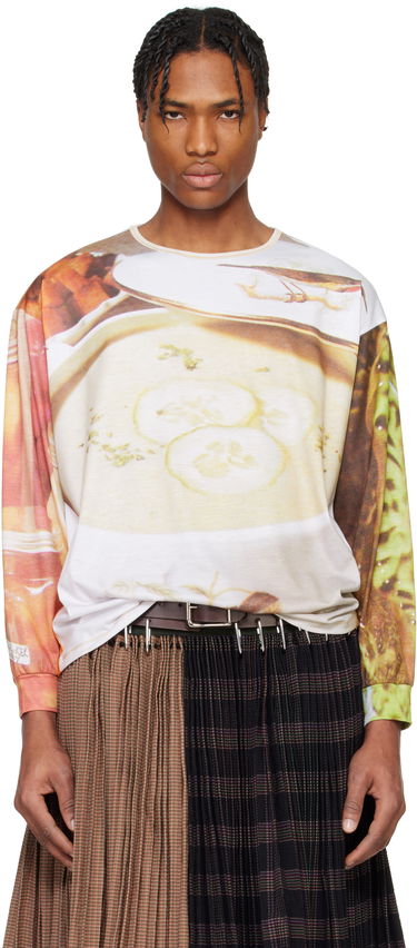 Sveter Chopova Lowena Chopova Lowena Oversized Jersey Soup Graphic T-Shirt Biela | 2313E, 0