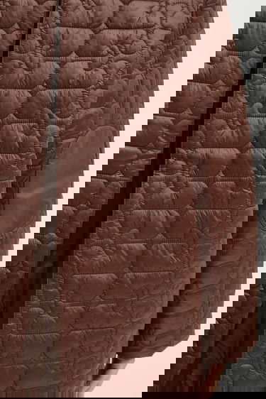 Bunda GANNI GANNI Shiny Quilt Midi Jacket Hnedá | W0397, 4