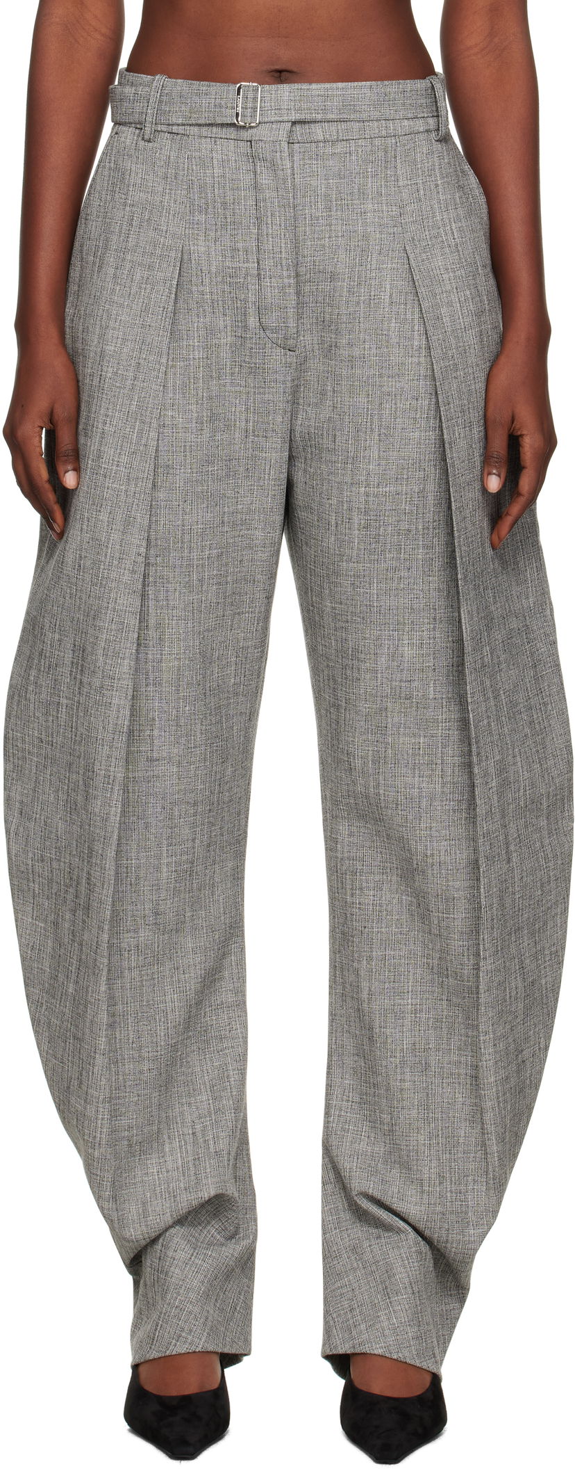 Nohavice LANVIN Lanvin Barrel Leg Trousers Šedá | RW-TR0123-5293-E25