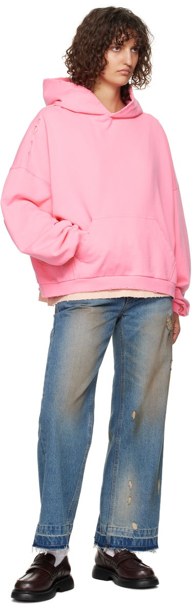Mikina We11done Monster Pony Distressed Hoodie Ružová | WD-TH3-24-828-U-PK, 3