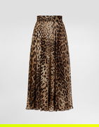 Dolce & Gabbana Leopard-print Chiffon Circle Skirt 42