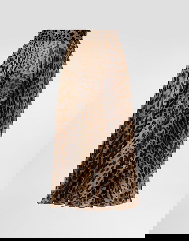 Sukňa Dolce & Gabbana Dolce & Gabbana Leopard-print Chiffon Circle Skirt 42 Rôznofarebný | F4CSOTIS1DYHY13M, 0