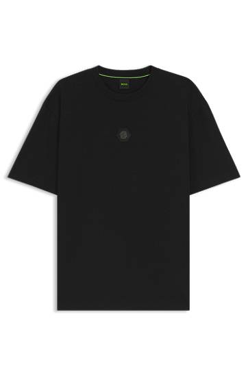 Tričko BOSS Cotton-jersey T-shirt with Double B monogram Čierna | 50544316
