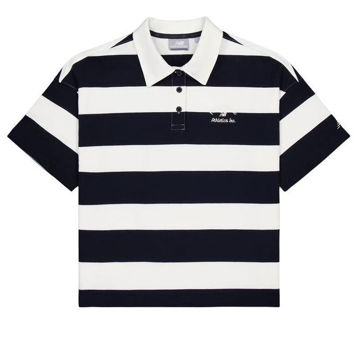 Polo tričko New Balance Striped Polo Shirt Biela | NFE22412-MIX