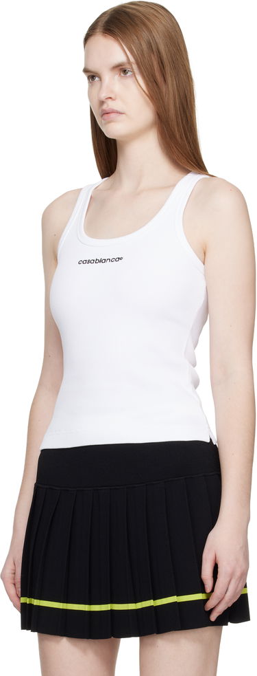 Tielko Casablanca Ribbed Tank Top Biela | W-SP26-JTS-039-02, 3