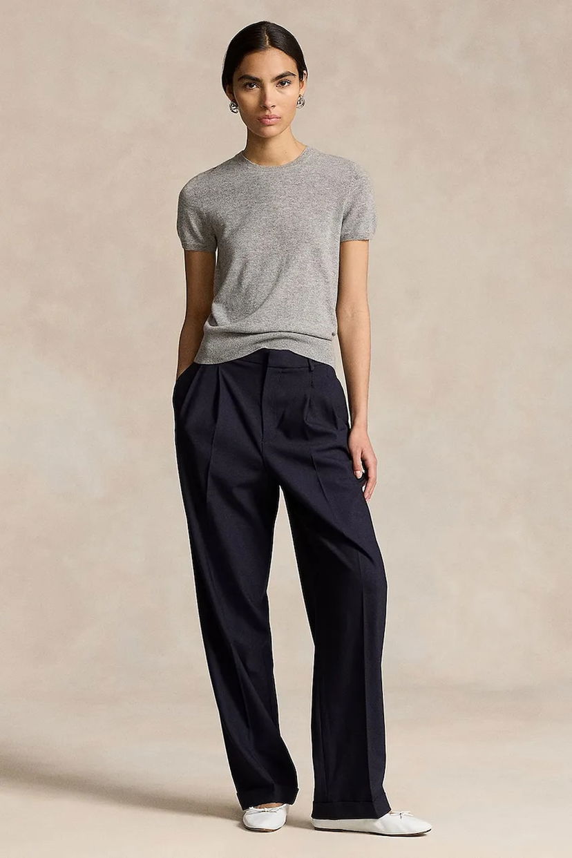 Nohavice Polo by Ralph Lauren Polo Ralph Lauren High-Waist Wide-Leg Pants Šedá | 211891071