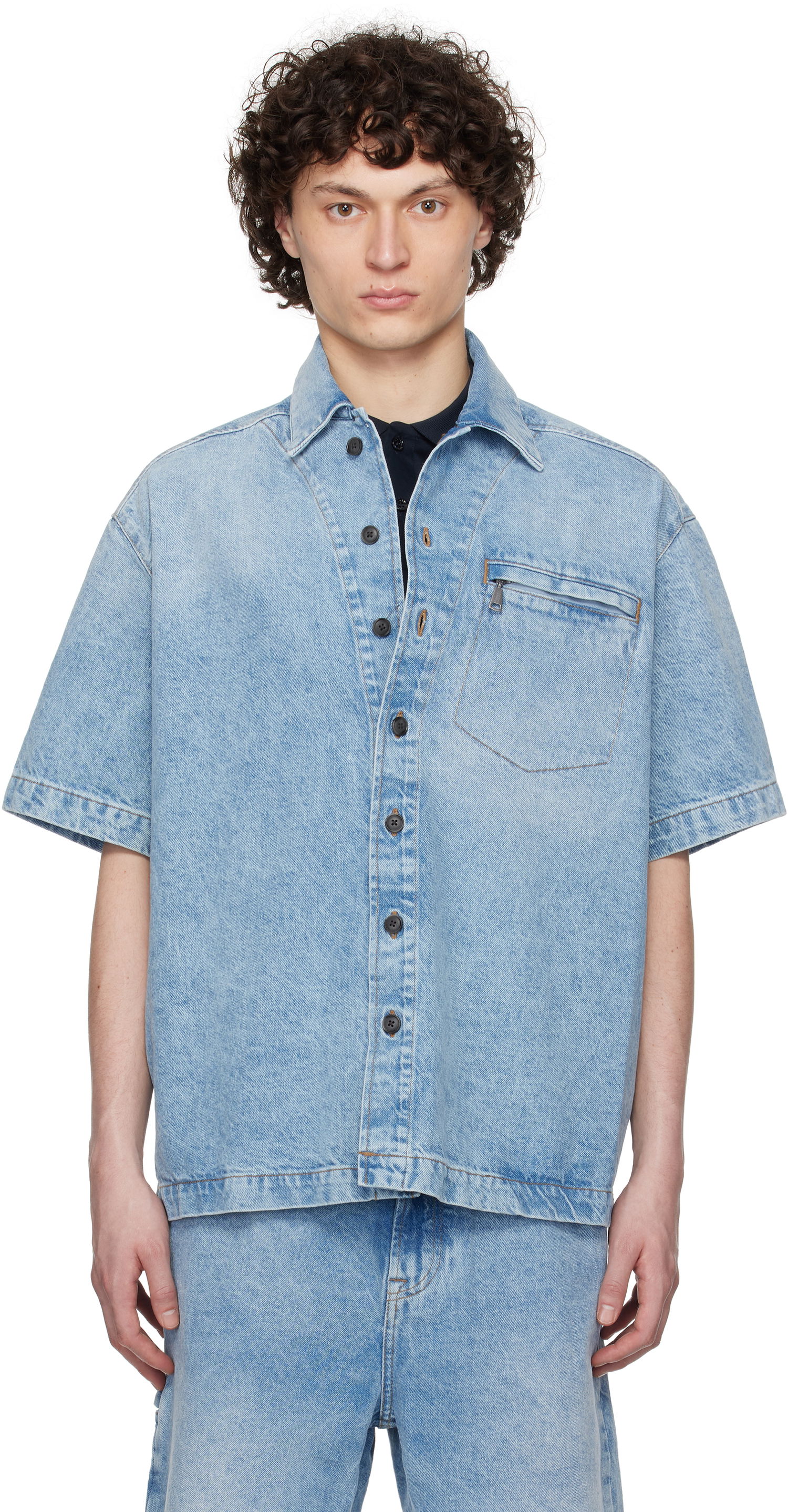 Košeľa BOSS Faded Denim Shirt Modrá | 50538203, 0