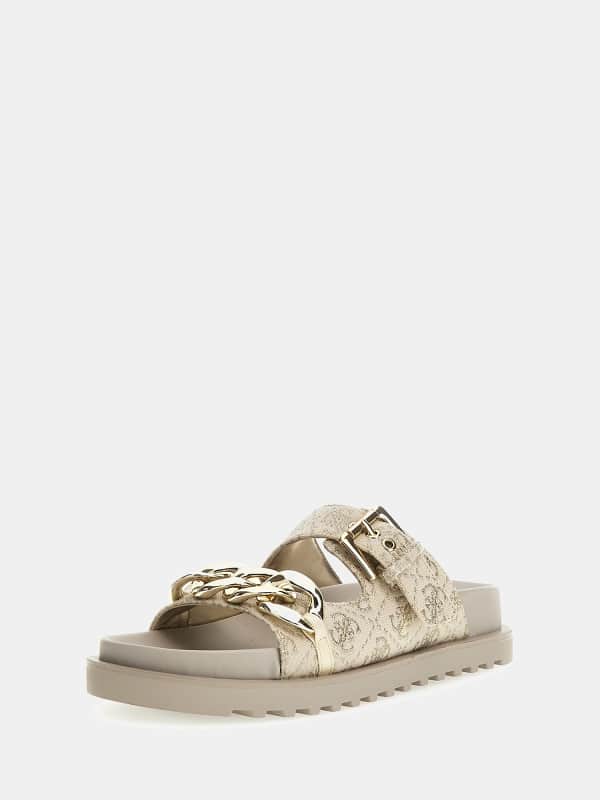 Oblečenie GUESS Fadey 4G Logo Sandals Metalická | FLJFATFAL03, 0