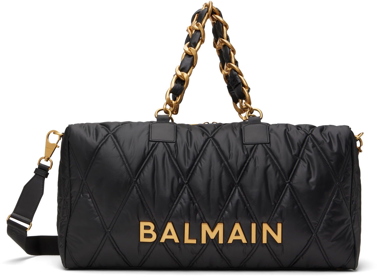Cestovná taška Balmain Balmain Quilted Nylon Diamond Travel Duffle Bag Čierna | EM1EC237TNDT, 0