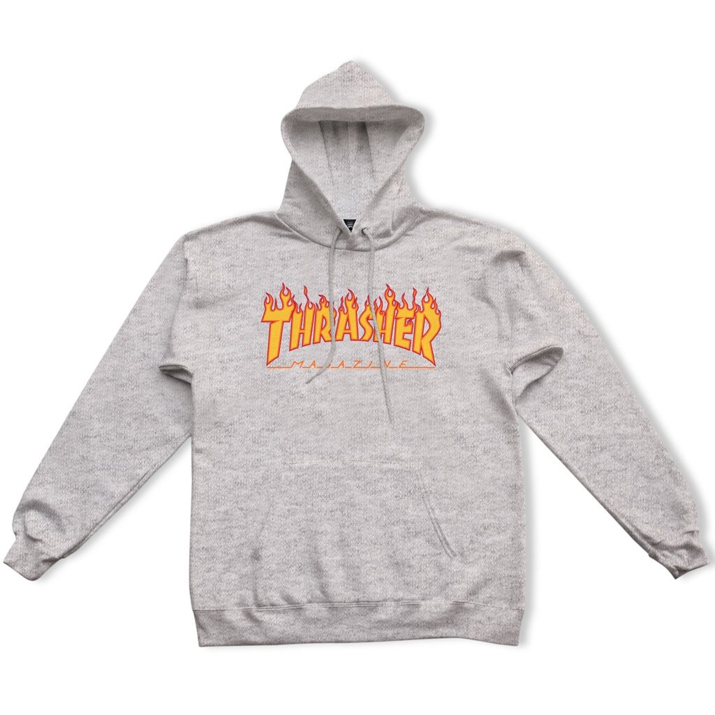 Mikina Thrasher Flame Hoodie Šedá | 113102GRY, 0