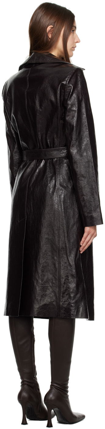 Trenčkot Helmut Lang Belted Leather Trench Coat Čierna | N06HW403, 2