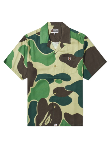 Košeľa BAPE ABC Camo Open Collar Shirt Green Zelené | 001SRJ201002I-GRN