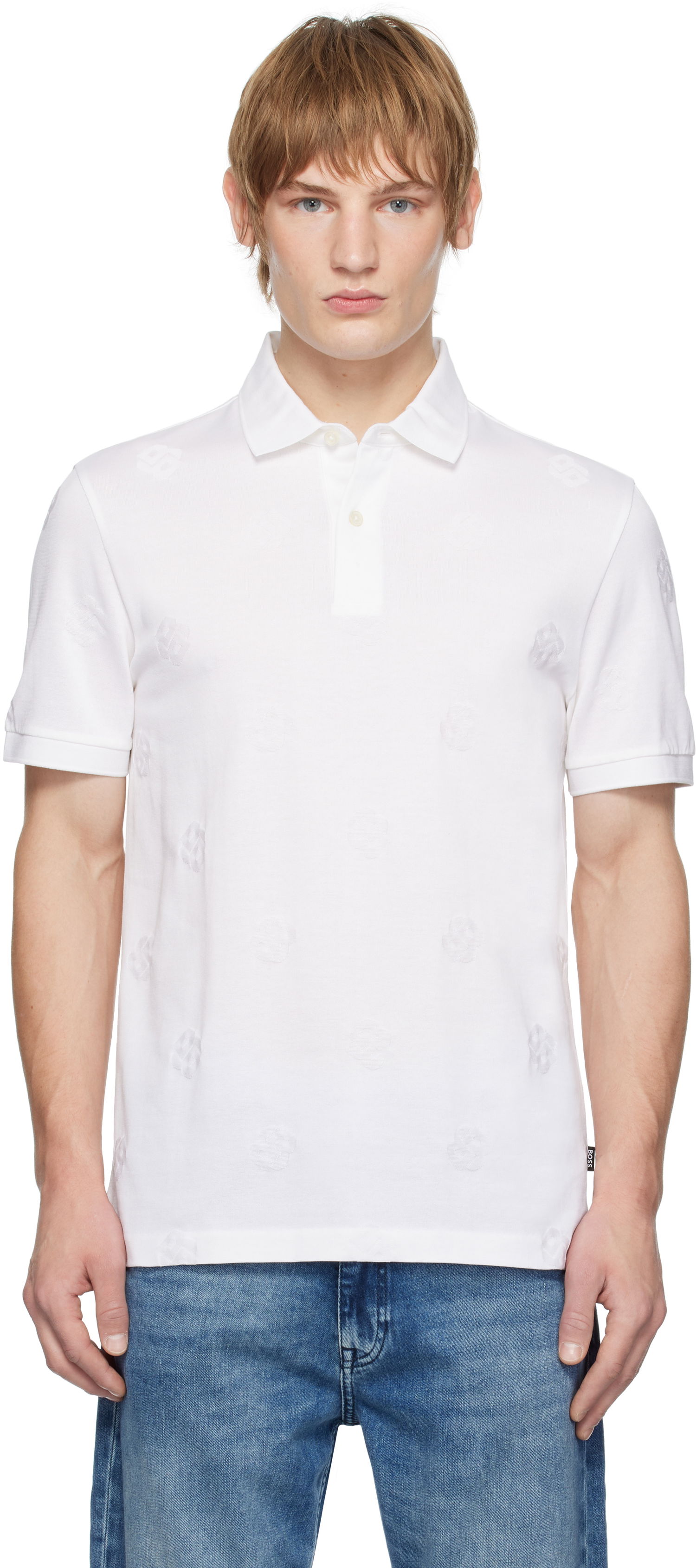 Polo tričko BOSS Slim Fit Polo With Embroidered Monogram Biela | 50532765, 0