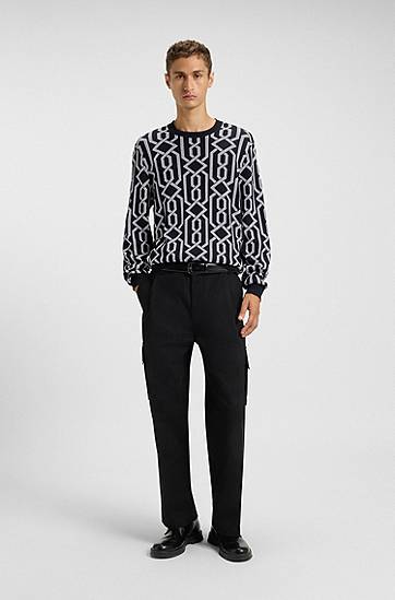 Sveter BOSS Regular-fit sweater with jacquard pattern Rôznofarebný | 50547001, 1