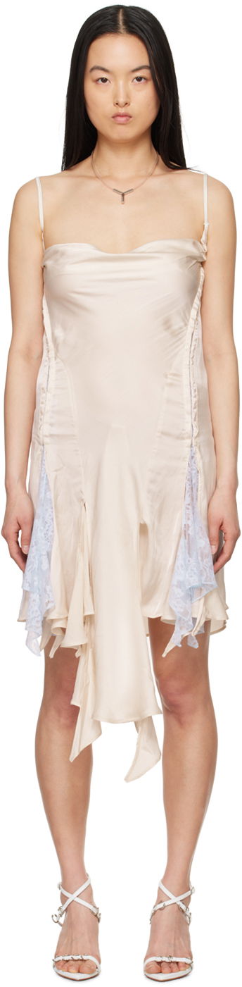 Šaty Y/PROJECT Off-White Hook-Eye Minidress Béžová | 102DR002, 0