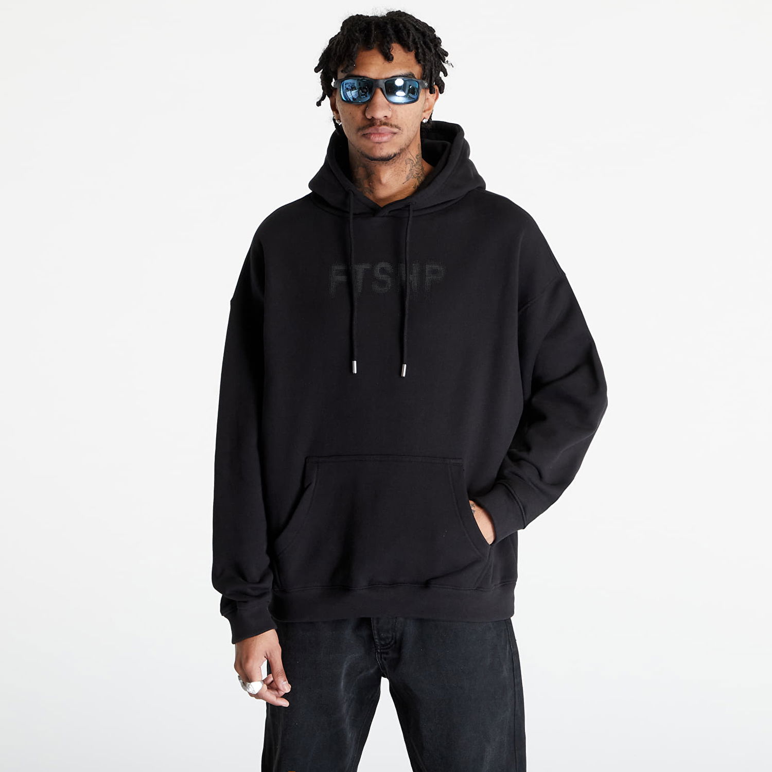 Mikina Footshop FTSHP HALFTONE HOODIE UNISEX Čierna | FTSHP_295, 0