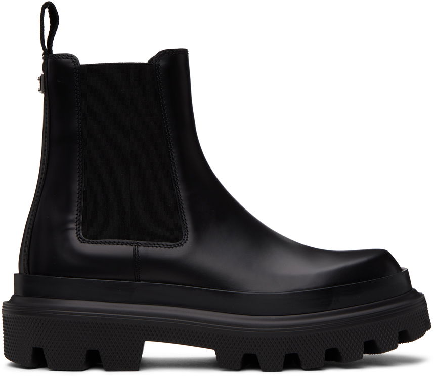 Tenisky a topánky Dolce & Gabbana Black Pull-Loop Chelsea Boots Čierna | A60565AB640, 0