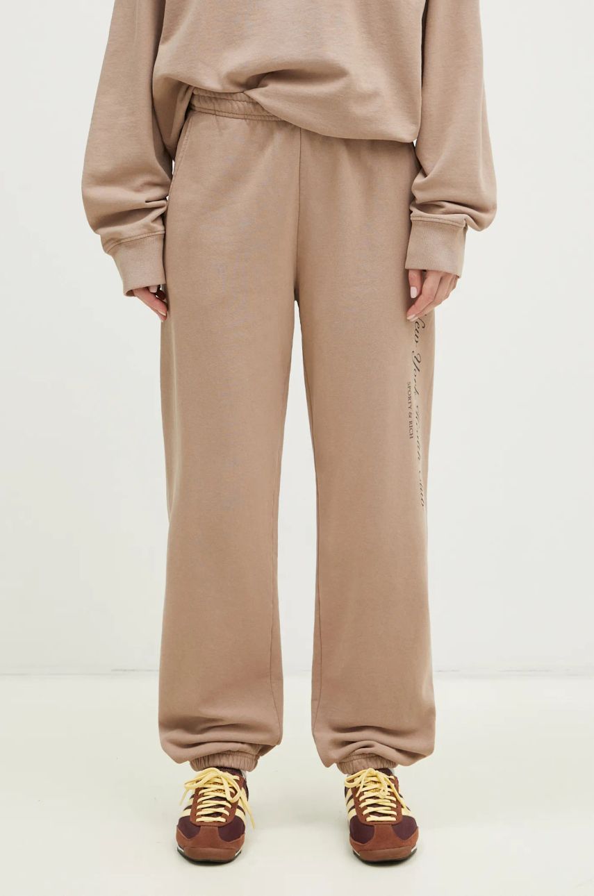 Tepláky Sporty & Rich Sporty & Rich NY Health Club Printed Sweatpants Hnedá | PA036512043BE05, 0