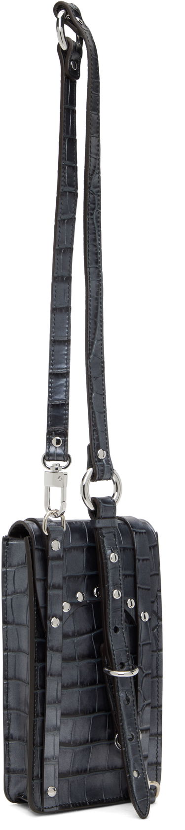 Taška cez rameno Vivienne Westwood Vivienne Westwood Mini Max Crossbody Croc-Embossed Pouch Šedá | 5801000DU-L00A2-, 2