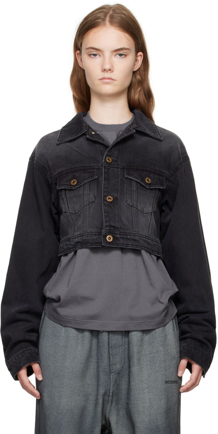 Bunda We11done We11done Cropped Denim Jacket Čierna | WD-DJ2-24-337-W-BK, 0