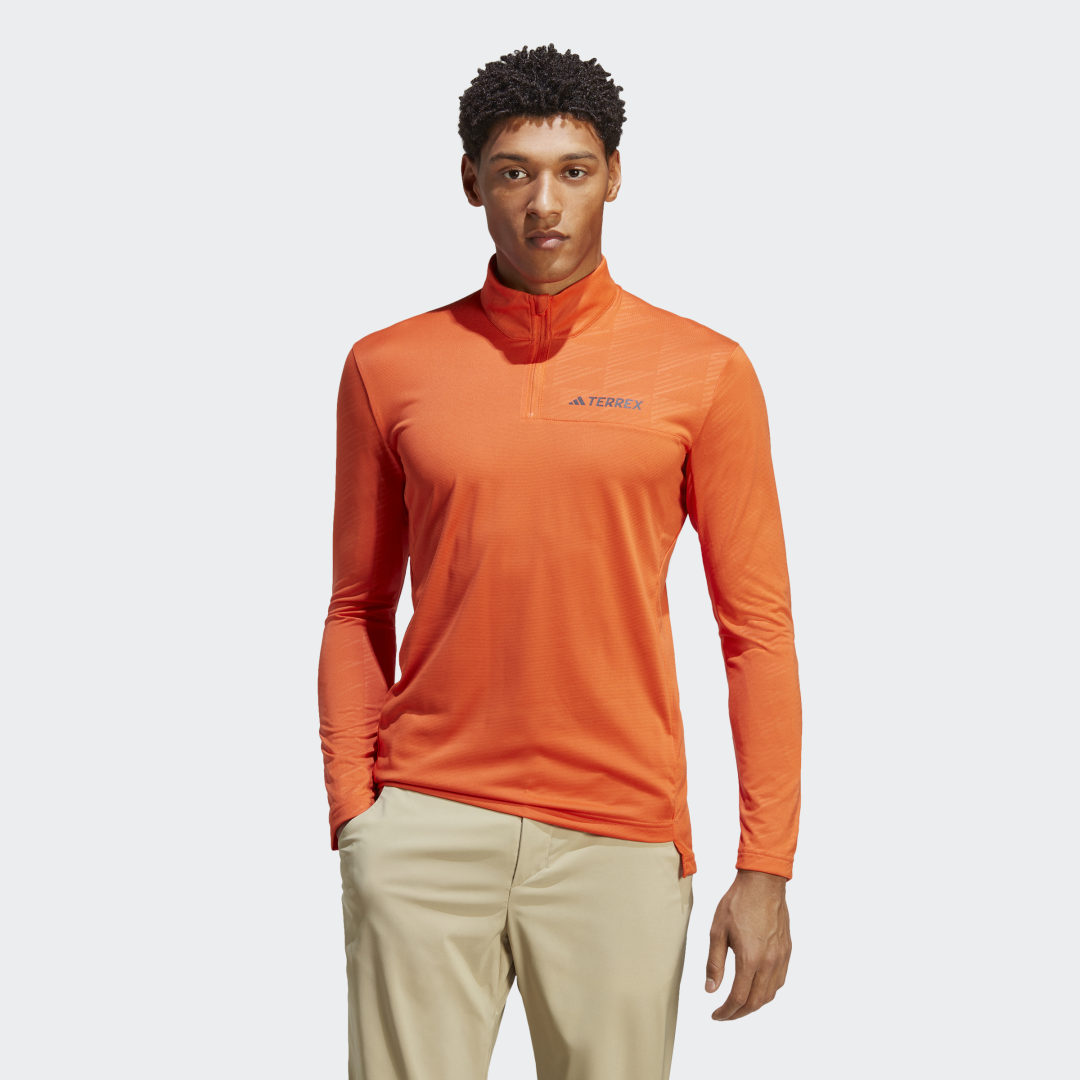 Tričko adidas Originals Multi Half-Zip Long Sleeve Jersey Oranžová | HM4018, 0