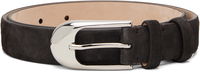 Suede Dome Belt with Polished Buckle