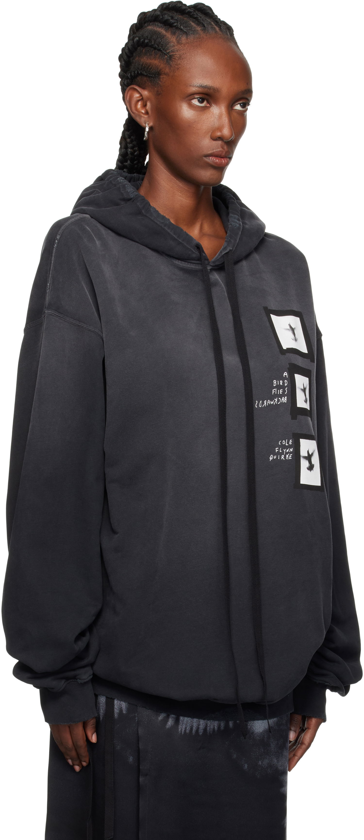 Mikina Ann Demeulemeester Ann Demeulemeester Anne Marie 'Doves' High Comfort Hoodie Čierna | 2520-W-JSW01-55-FA639-098, 1