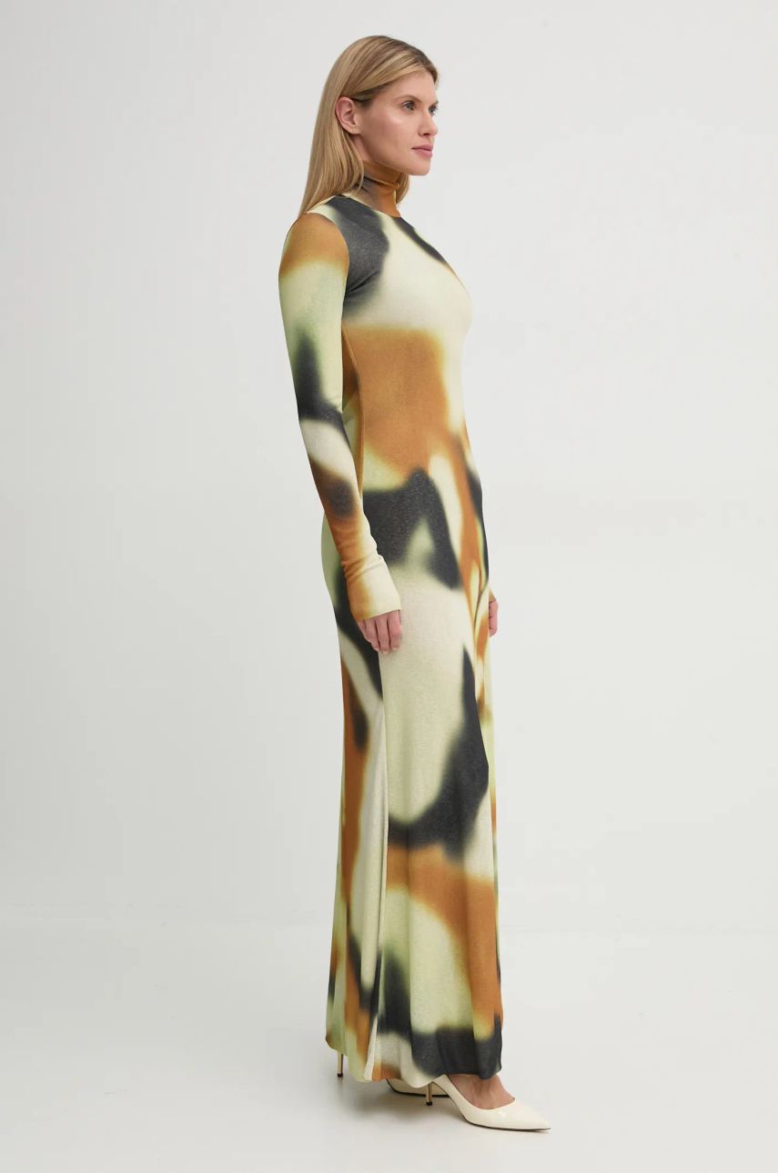 Šaty Nanushka Maxi Abstract Print Turtleneck Dress Béžová | NW24FWDR32976, 1