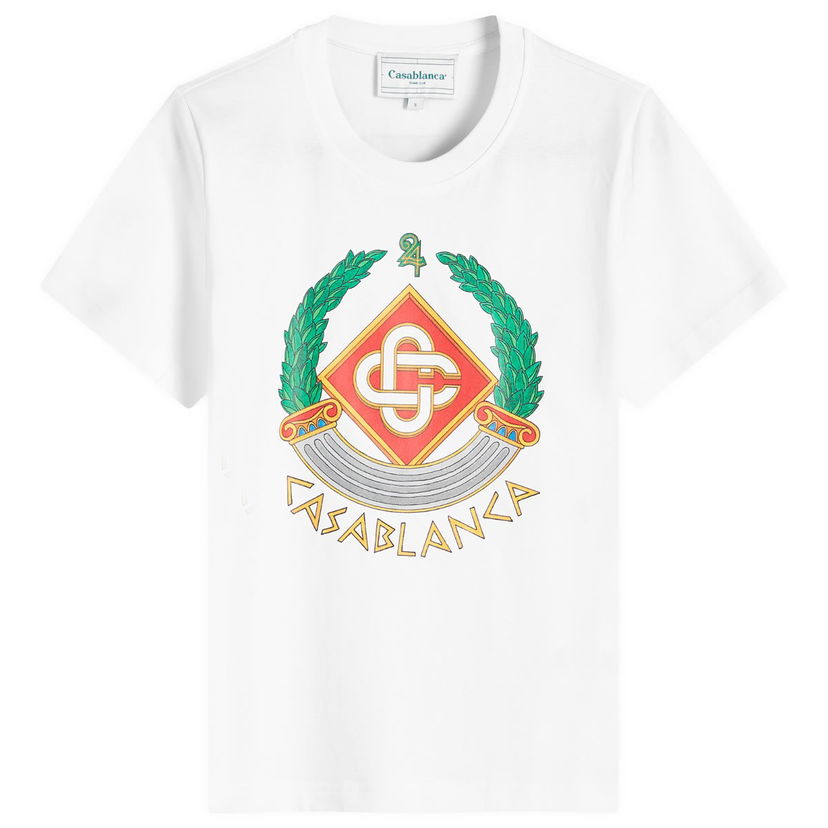 Tričko Casablanca Casa Crest Printed Fitted T-Shirt Biela | WF24-JTS-020-01-WHITE