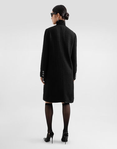 Kabáty Dolce & Gabbana Dolce & Gabbana Single-Breasted Raschel Tweed Coat Čierna | F0W2KZFMTACN0000, 2