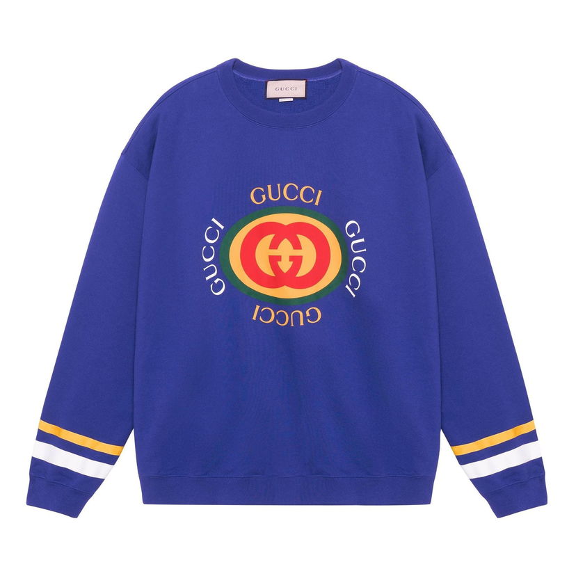 Sveter Gucci Gucci Jersey Sweatshirt Modrá | 747809-XJFL8-4120
