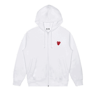 Mikina Comme des Garçons PLAY Stacked Heart Zip Hoodie Biela | AZ T294 051 2, 0