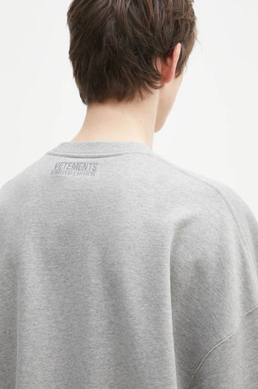 Mikina VETEMENTS Embroidered Logo Oversized Sweatshirt Šedá | UA66CW640G, 4