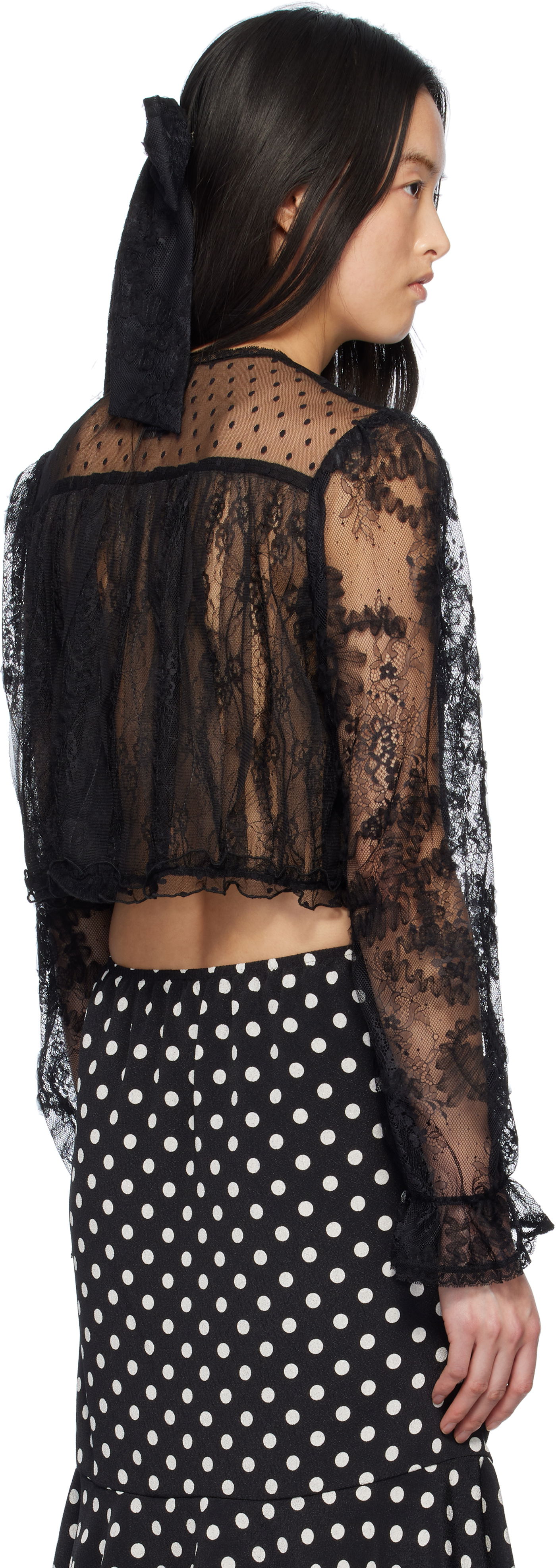 Anna Sui Lace Combo Cardigan