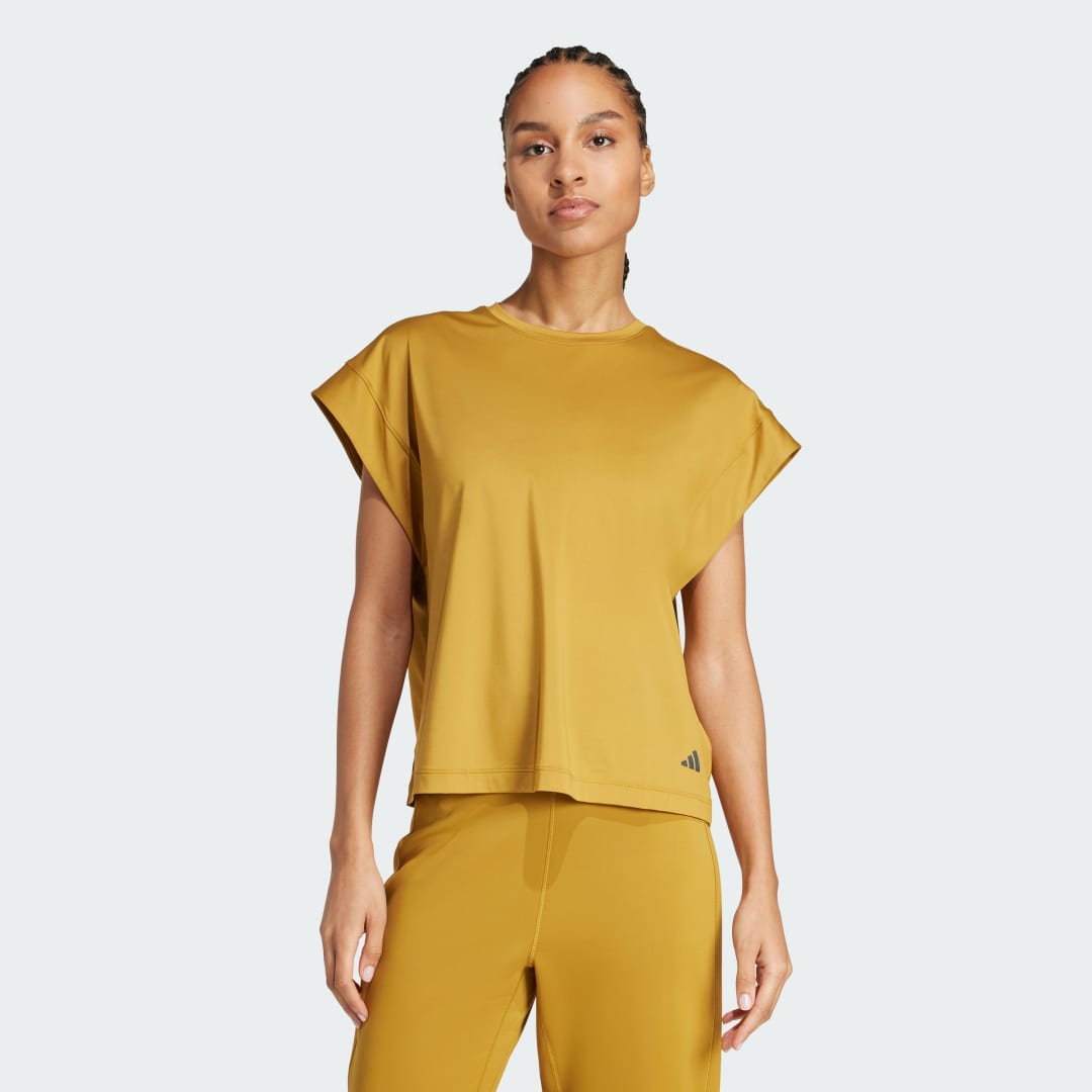 Tielko adidas Performance Yoga Studio T-Shirt Žltá | JL9359, 0