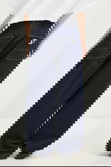 Džínsy Carhartt WIP Brandon Double Knee Pant medium waist Navy | I034635.102, 2