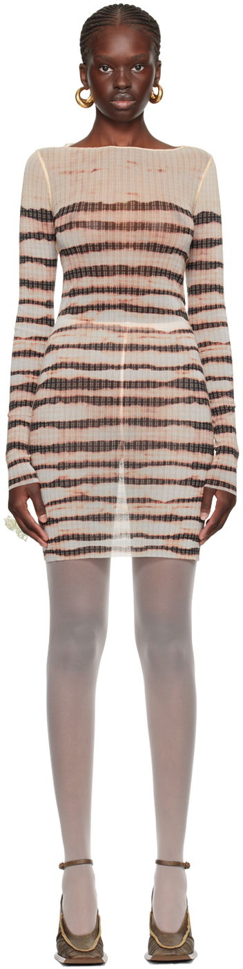 Šaty Jean Paul Gaultier Jean Paul Gaultier KNWLS Edition Striped Mini Dress Hnedá | 23/14-F-RO064-T535-0360, 0