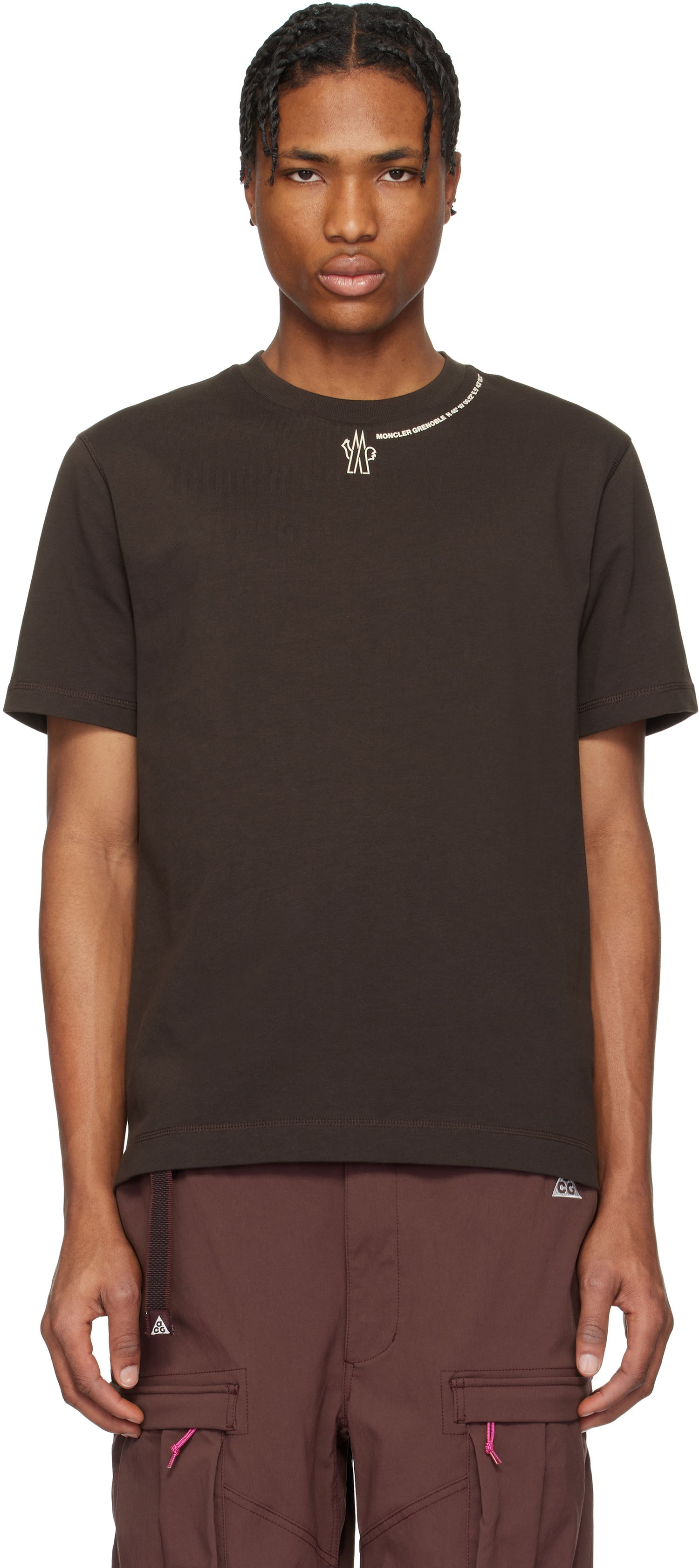 Tričko Moncler Moncler Grenoble Logo Cotton T-Shirt Hnedá | K10978C0000783927, 0