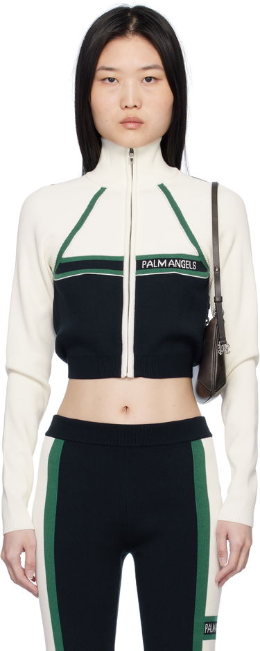 Bunda Palm Angels Racing Zip Jacket Biela | PWHF033S25KNI0014603, 0