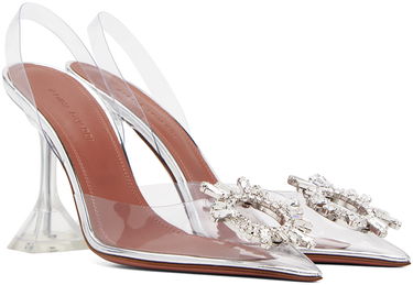 Tenisky a topánky Amina Muaddi Transparent Begum Glass Slingback Heels Biela | BEGUM GLASS SLING CL PVC, 3