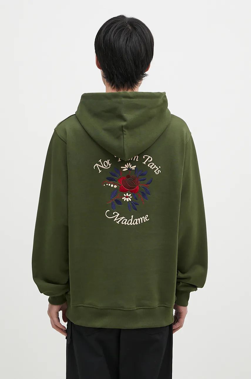 Mikina Drôle de Monsieur Hoodie With Flower Embroidered Applique Zelené | E.HO169.CO127.KK, 0