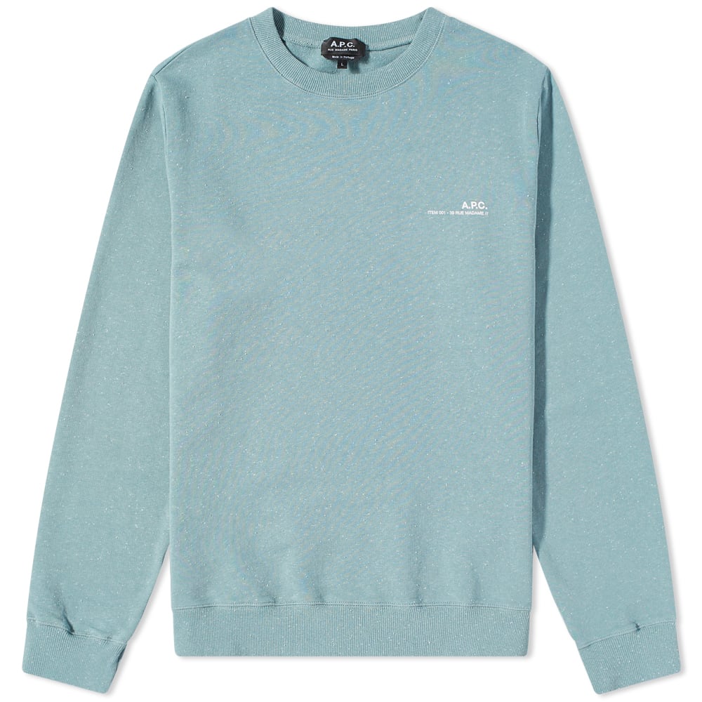 Sveter A.P.C. Item Logo Crewneck Tyrkysová | COGCD-H27608-KAE, 0