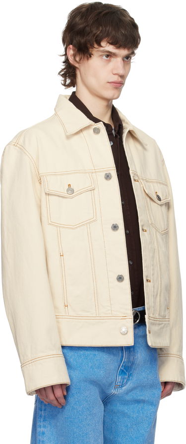 Bunda AMI AMI Paris Classic Trucker Denim Jacket XXL Béžová | HJK247.DE0039-136, 2