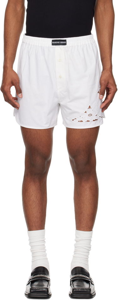 Boxerky Marine Serre Marine Serre Regenerated Linen Shorts Biela | USH002A UWOV0007, 0