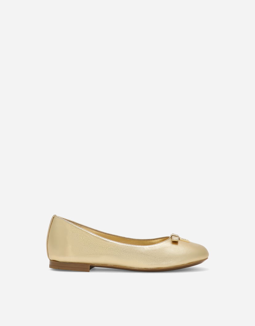 Tenisky a topánky Dolce & Gabbana Dolce & Gabbana Foiled Nappa Leather Ballet Flats Metalická | D11141AJ13387601