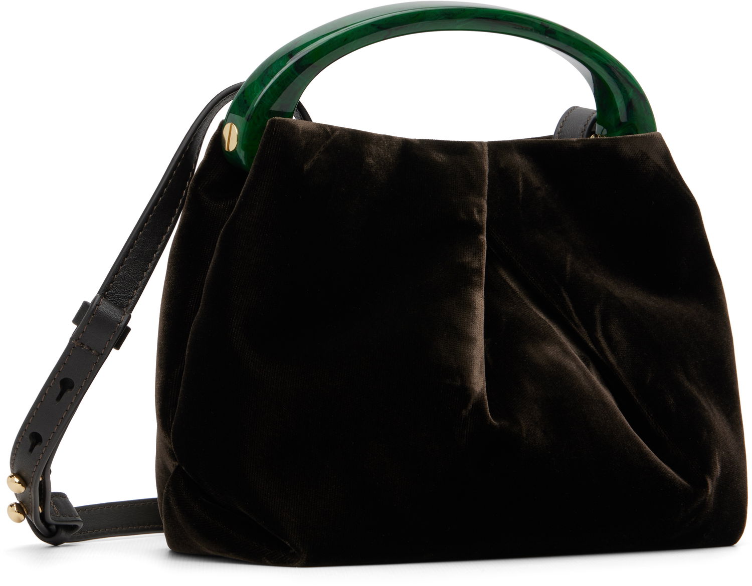 Kabelka Dries Van Noten Dries Van Noten Velvet Top Handle Bag Hnedá | 252-011524-653, 1