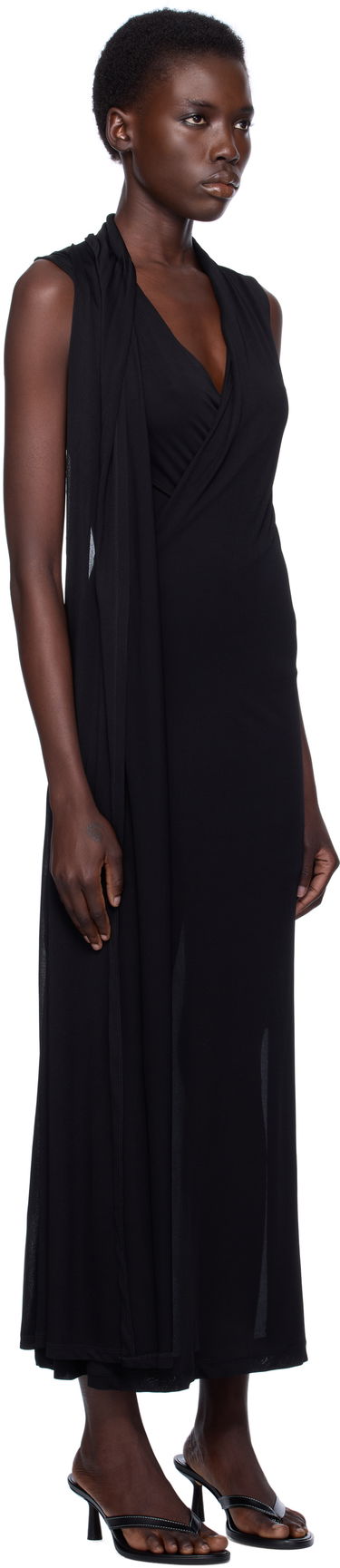 Šaty TOTEME TOTEME Overlapped Scarf Maxi Dress Čierna | 253-WRD0235-FB0266, 1