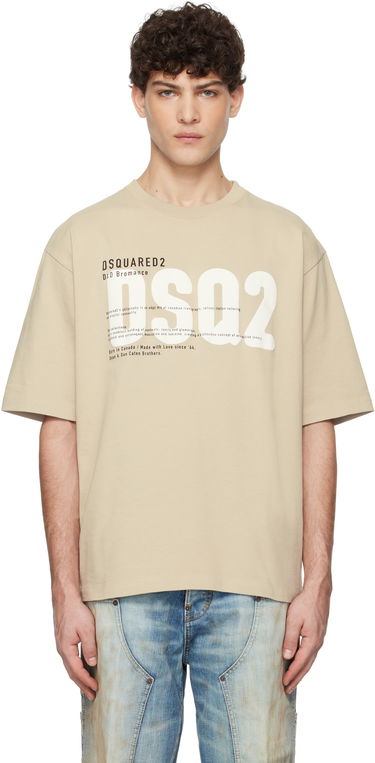 Tričko DSQUARED2 Loose Fit 'DSQ2' T-Shirt Béžová | S74GD1412_D20033, 0