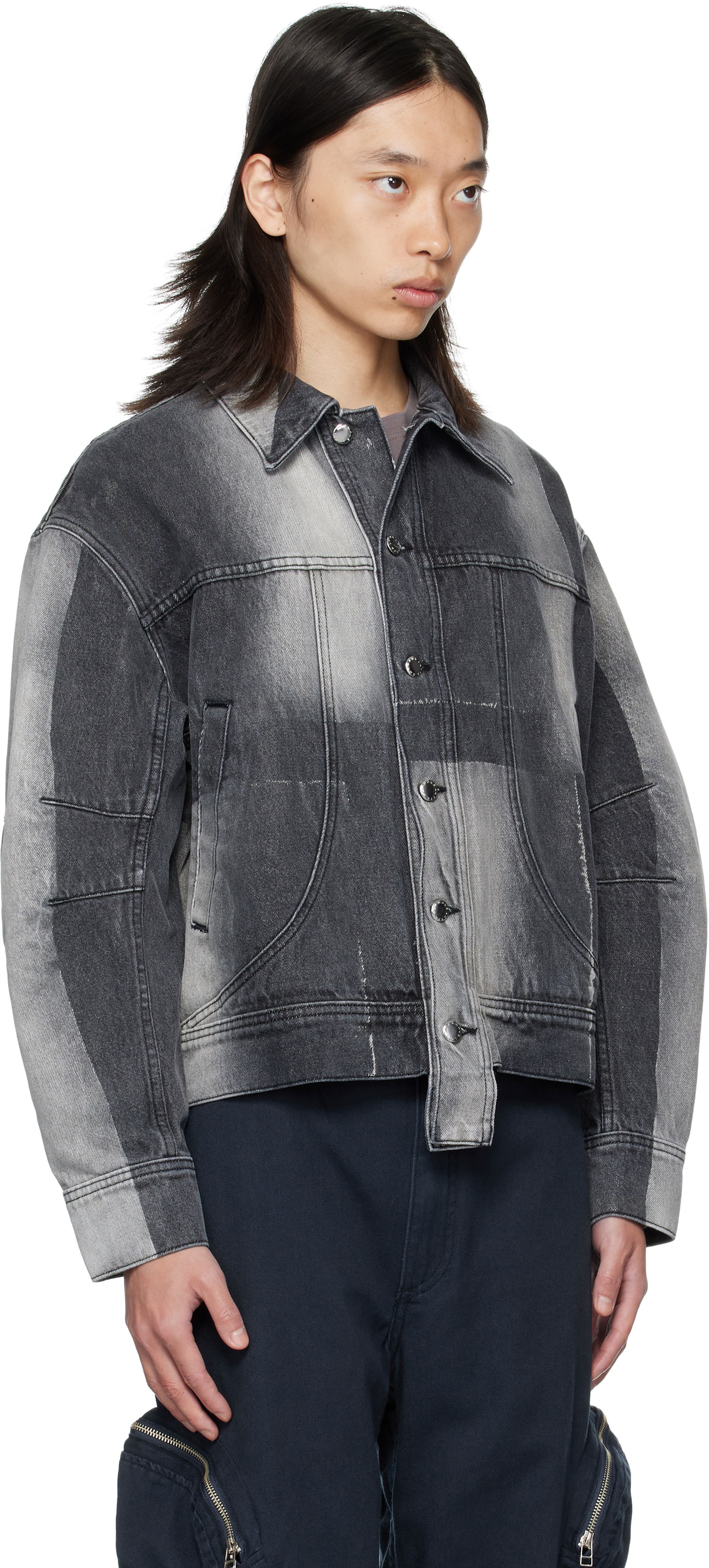 Bunda Eckhaus Latta Eckhaus Latta 'El Jacket Redux' Denim Jacket Šedá | 1224-EL-PF25-SF, 1